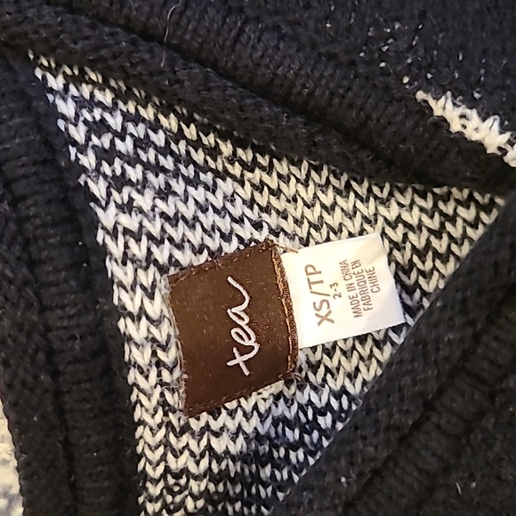 Tea Collection Black and White Striped Cardigan Size XS / 2-3 - Picture 3 of 4